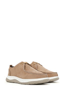 Men's Mink Lace-Up Nubuck Leather Comfort Shoes | Derimod Men's Mink Lace-Up Nubuck Leather Comfort Shoes | Derimod