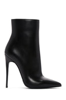Women's Black Leather Thin Heeled Boots | Derimod Women's Black Leather Thin Heeled Boots | Derimod