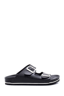Women's Black Double Buckle Slippers | Derimod Women's Black Double Buckle Slippers | Derimod