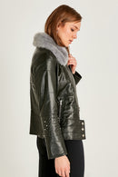Clara Women's Leather Jacket | Derimod Clara Women's Leather Jacket | Derimod