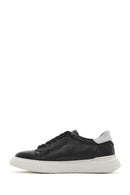 Erkek Siyah Bağcıklı Kalın Tabanlı Deri Sneaker | Derimod Erkek Siyah Bağcıklı Kalın Tabanlı Deri Sneaker | Derimod