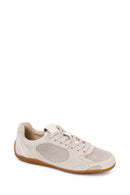 Woman Beige Lace-Up Suede Leather Sneaker | Derimod Woman Beige Lace-Up Suede Leather Sneaker | Derimod
