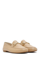 Kadın Bej Deri Maskülen Loafer | Derimod Kadın Bej Deri Maskülen Loafer | Derimod