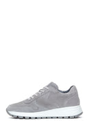 Women's Anthracite Suede Leather Sneaker | Derimod Women's Anthracite Suede Leather Sneaker | Derimod