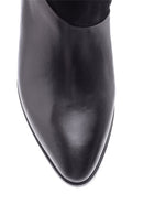 Women's Suede Detailed Heeled Leather Boots | Derimod Women's Suede Detailed Heeled Leather Boots | Derimod