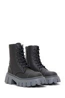 Women's Gray Leather Zippered Boots | Derimod Women's Gray Leather Zippered Boots | Derimod
