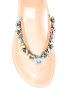 Women's Pink Transparent Stone Flip Flops | Derimod Women's Pink Transparent Stone Flip Flops | Derimod