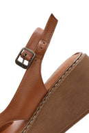 Women's Brown Thick Soled Leather Comfort Sandals | Derimod Women's Brown Thick Soled Leather Comfort Sandals | Derimod