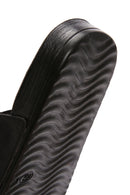 Men's Black Double Buckle Suede Leather Slippers | Derimod Men's Black Double Buckle Suede Leather Slippers | Derimod