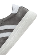 Women's Grey Lace-Up Chunky Sole Suede Leather Sneakers | Derimod Women's Grey Lace-Up Chunky Sole Suede Leather Sneakers | Derimod