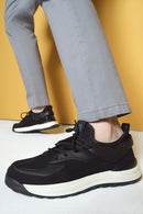 Erkek Siyah Bağcıklı Kalın Tabanlı Sneaker | Derimod Erkek Siyah Bağcıklı Kalın Tabanlı Sneaker | Derimod