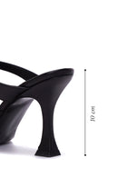 Women's Black Leather Heeled Slippers | Derimod Women's Black Leather Heeled Slippers | Derimod