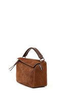 Woman Camel Long-Strap Suede Crossbody Bag | Derimod Woman Camel Long-Strap Suede Crossbody Bag | Derimod