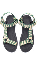Women's Green Printed Sandals | Derimod Women's Green Printed Sandals | Derimod