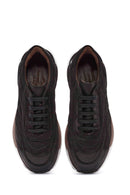 Erkek Siyah Bağcıklı Nubuk Deri Sneaker | Derimod Erkek Siyah Bağcıklı Nubuk Deri Sneaker | Derimod