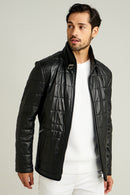 Asensio Men's Leather Jacket | Derimod Asensio Men's Leather Jacket | Derimod