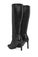 Woman Black Zippered Thin Heeled Boots | Derimod Woman Black Zippered Thin Heeled Boots | Derimod