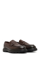 Men's Brown Thick Sole Leather Loafer | Derimod Men's Brown Thick Sole Leather Loafer | Derimod