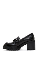 Kadın Siyah Kalın Topuklu Deri Maskülen Loafer | Derimod Kadın Siyah Kalın Topuklu Deri Maskülen Loafer | Derimod