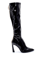 Women's Leather Patent Leather Heeled Boots | Derimod Women's Leather Patent Leather Heeled Boots | Derimod
