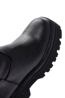 Women's Black Thick Soled Zippered Leather Boots | Derimod Women's Black Thick Soled Zippered Leather Boots | Derimod