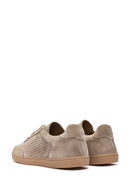 Men's Beige Lace-Up Suede Leather Sneaker | Derimod Men's Beige Lace-Up Suede Leather Sneaker | Derimod