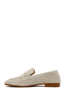 Women's Beige Suede Leather Masculine Loafer | Derimod Women's Beige Suede Leather Masculine Loafer | Derimod