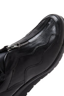Women's Black Leather Wedge Heeled Comfort Shoes | Derimod Women's Black Leather Wedge Heeled Comfort Shoes | Derimod