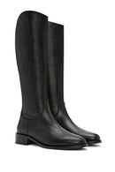 Women's Black Zippered Leather Boots | Derimod Women's Black Zippered Leather Boots | Derimod