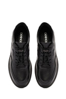 Men's Black Lace-up Leather Sneaker | Derimod Men's Black Lace-up Leather Sneaker | Derimod