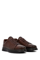 Erkek Kahverengi Bağcıklı Deri Casual Sneaker | Derimod Erkek Kahverengi Bağcıklı Deri Casual Sneaker | Derimod