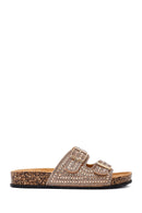 Women's Gold Stone Slippers | Derimod Women's Gold Stone Slippers | Derimod
