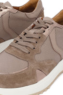 Woman Mink Laced Thick Sole Leather Sneakers | Derimod Woman Mink Laced Thick Sole Leather Sneakers | Derimod