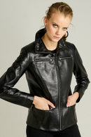 Vera Women's Leather Jacket | Derimod Vera Women's Leather Jacket | Derimod