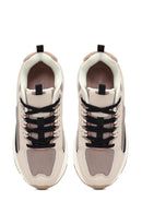 Kadın Bej Bağcıklı Kalın Tabanlı Sneaker | Derimod Kadın Bej Bağcıklı Kalın Tabanlı Sneaker | Derimod