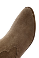 Women's Mink Suede Leather Cowboy Boots | Derimod Women's Mink Suede Leather Cowboy Boots | Derimod