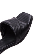 Women's Black Leather Low Heel Sandals | Derimod Women's Black Leather Low Heel Sandals | Derimod