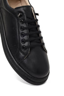 Kadın Siyah Bağcıklı Deri Sneaker | Derimod Kadın Siyah Bağcıklı Deri Sneaker | Derimod