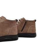 Men's Beige Zippered Nubuck Leather Sports Boots | Derimod Men's Beige Zippered Nubuck Leather Sports Boots | Derimod