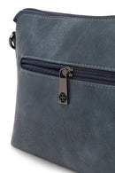 Woman Blue Long-Strap Suede Crossbody Bag | Derimod Woman Blue Long-Strap Suede Crossbody Bag | Derimod