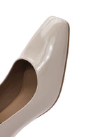 Women's Beige Low Heel Patent Leather Stiletto | Derimod Women's Beige Low Heel Patent Leather Stiletto | Derimod
