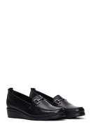 Kadın Siyah Deri Dolgu Topuklu Loafer | Derimod Kadın Siyah Deri Dolgu Topuklu Loafer | Derimod