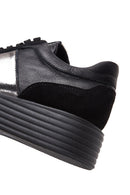 Women's Black Leather Thick Soled Sneaker | Derimod Women's Black Leather Thick Soled Sneaker | Derimod