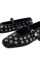 Woman Black Buckle Leather Babet | Derimod Woman Black Buckle Leather Babet | Derimod