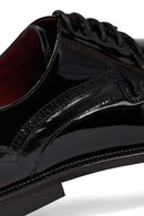 Men's Black Lace-up Patent Leather Classic Shoe | Derimod Men's Black Lace-up Patent Leather Classic Shoe | Derimod