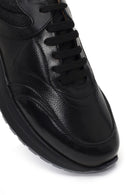 Erkek Siyah Bağcıklı Kalın Tabanlı Deri Sneaker | Derimod Erkek Siyah Bağcıklı Kalın Tabanlı Deri Sneaker | Derimod