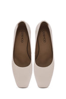 Women's Beige Low Heel Patent Leather Stiletto | Derimod Women's Beige Low Heel Patent Leather Stiletto | Derimod