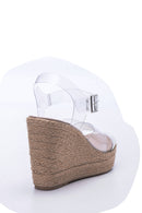 Women's Transparent Strappy Wedge Heeled Sandals | Derimod Women's Transparent Strappy Wedge Heeled Sandals | Derimod