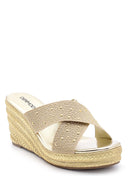Women's Wedge Heeled Slippers | Derimod Women's Wedge Heeled Slippers | Derimod