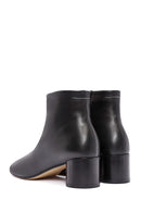Women's Black Zippered Thick Heeled Leather Boots | Derimod Women's Black Zippered Thick Heeled Leather Boots | Derimod